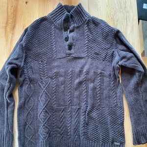 Men's Buckle Black Athletic Fit Sweater